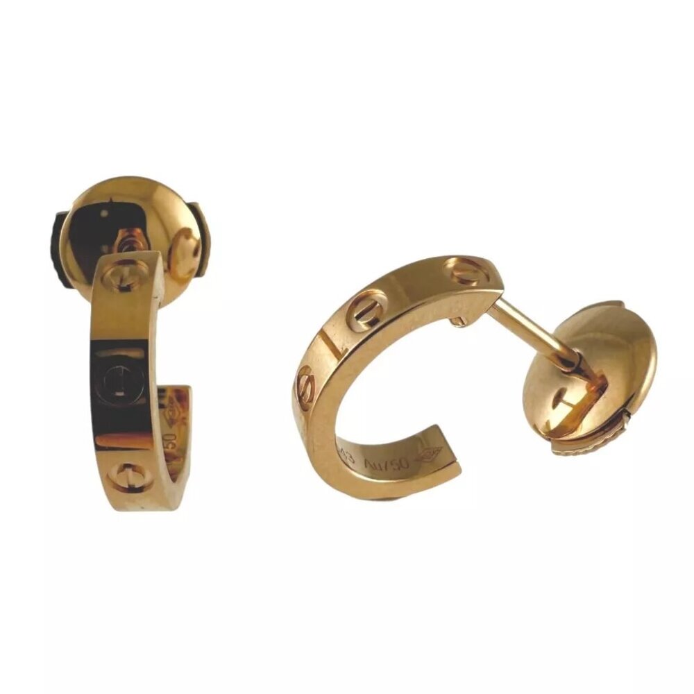 CARTIER earring K18 Pink Gold Mini love used